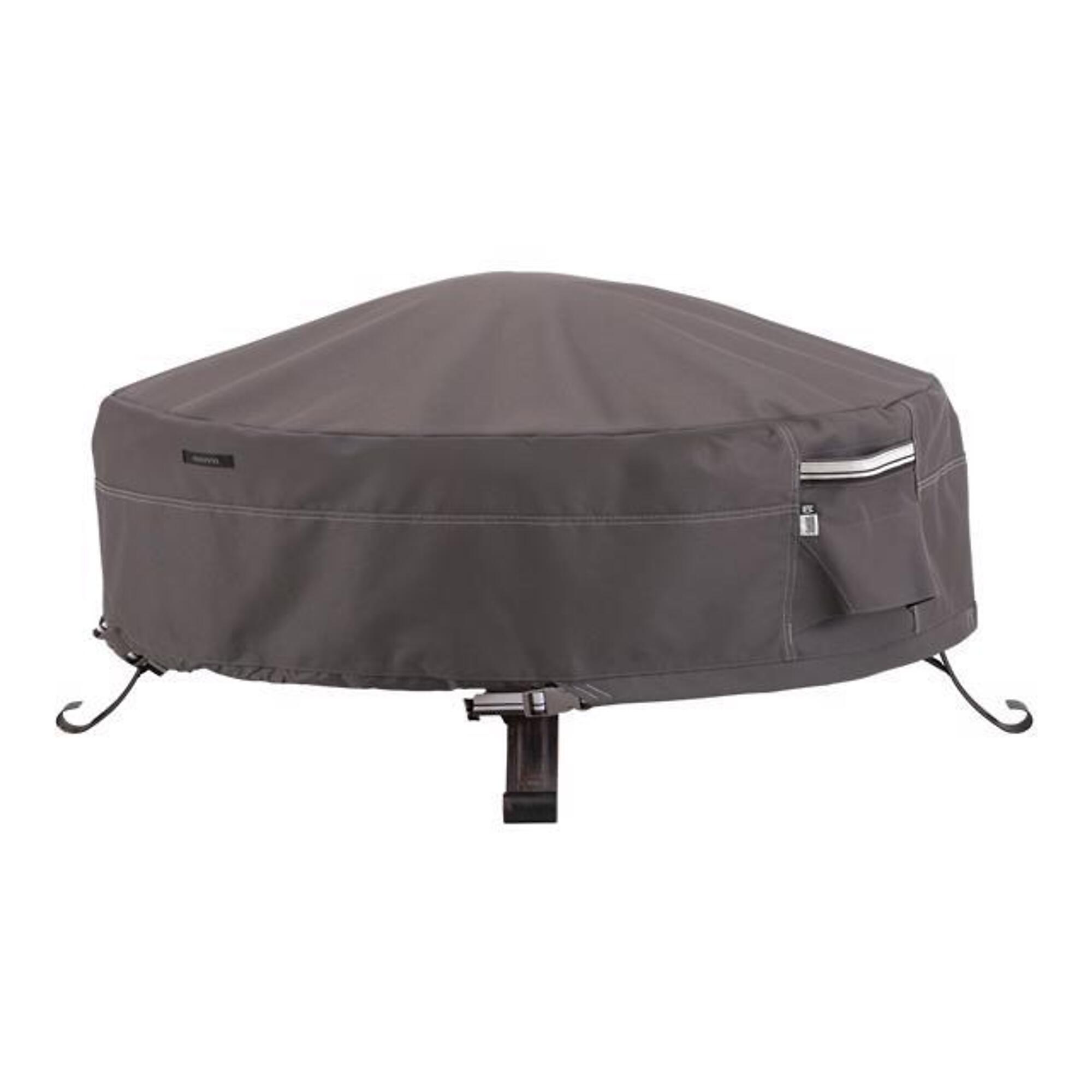 Classic Accessories Ravenna Round Fire Pit Cover, L, Brown, Polyester, Model# 55-485-015101-EC